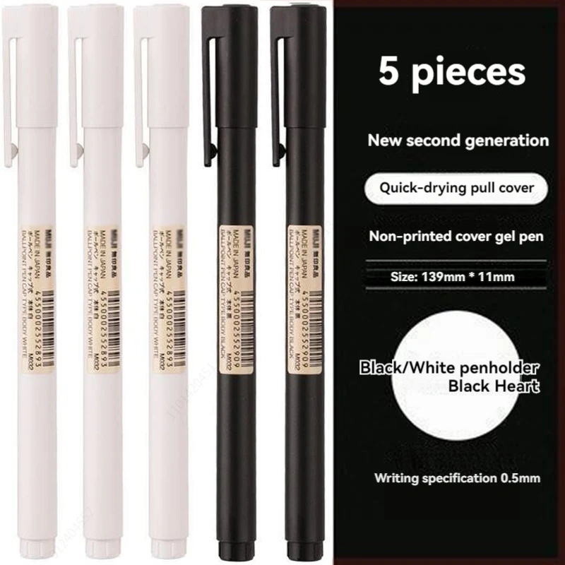 0.5mm Black/White Gel Pen Blac - đánh giá và giá Muji Stationery Gel Pen