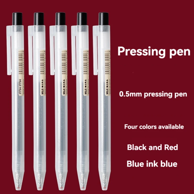 0.5mm Press Gel Pen Blue/Black - đánh giá và giá Muji Stationery Gel Pen
