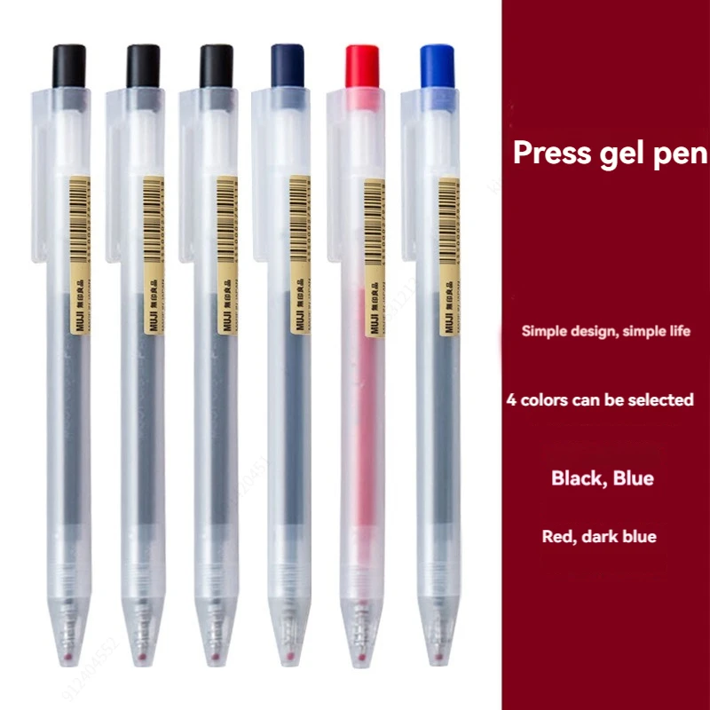 0.5mm Press Gel Pen Blue/Black - đánh giá và giá Muji Stationery Gel Pen