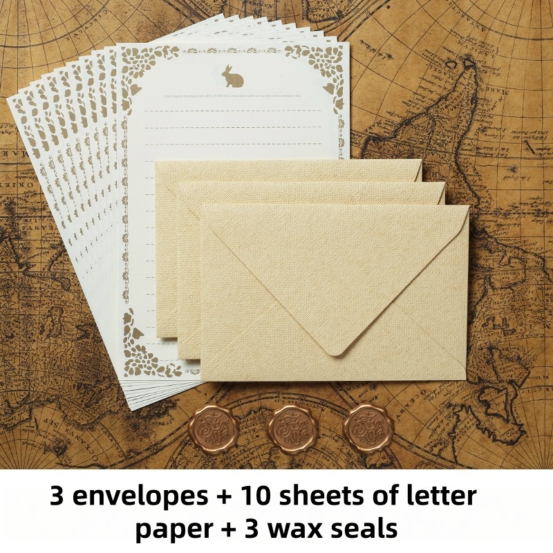 16PCS Vintage Linen Envelopes  - đánh giá và giá Wax Seal Stamp Set