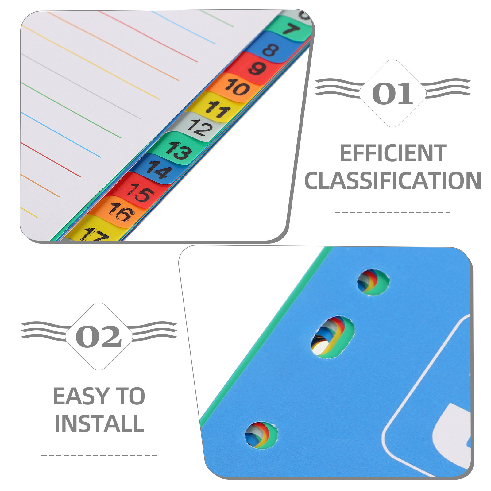 1Set A4 11-Hole Plastic Index  - đánh giá và giá Tab Divider A4
