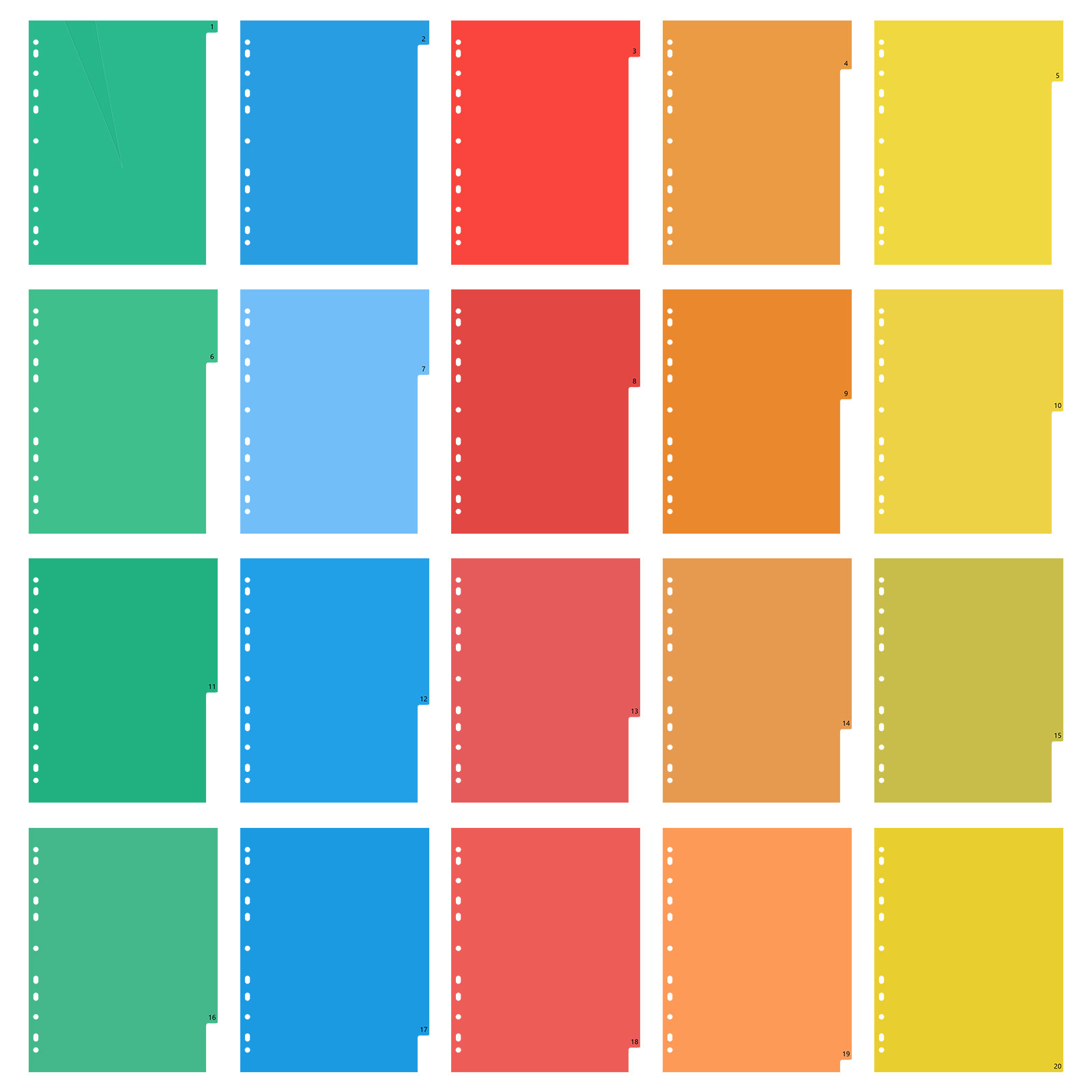 20 Pages A4 Size Color Coded P - đánh giá và giá Tab Divider A4