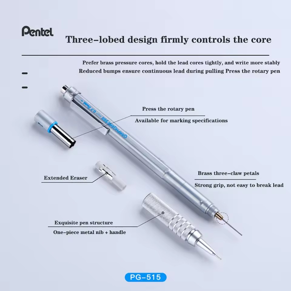 Pentel GraphGear 500 Mechanica - đánh giá và giá Pentel Pen Graphgear