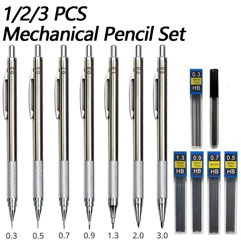 1/2/3 PCS Metal Drawing Pencil - đánh giá và giá Mechanical Pencil 0.3